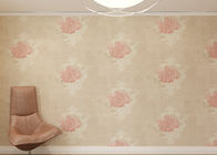 Waterproof Apricot Rustic Style House Decoration Wallpaper with Floral Pattern