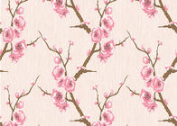 3D Effect Peach Blossom Pattern Chinese Style  Wallpaper For Room Decoration , Eco-Friendly